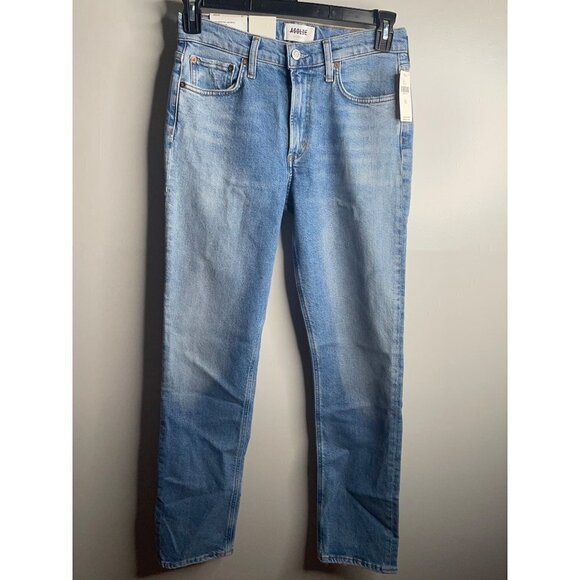 NWT Agolde Lyle Low Rise Slim Low Stretch Blue Jeans In Hour Size 27 - Picture 2 of 6